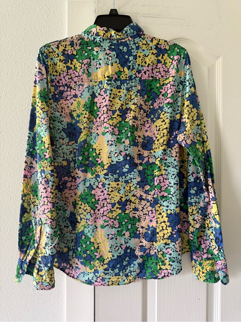 J.Crew Floral Button Down Shirt Women L Oversized Cotton Colorful - Picture 2 of 9